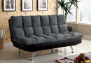 Tigray Gray/Chrome Elephant Skin Microfiber Futon Sofa