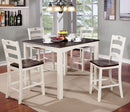 Liliana White/Walnut 5 Pc. Counter Ht. Table Set