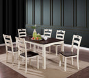 Liliana White/Walnut 7 Pc. Dining Table Set