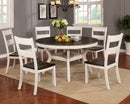 Juniper Antique White/Dark Oak 5 Pc. Round ining Table Set
