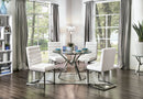 LIVADA I Chrome 5 Pc.Round Dining Table Set