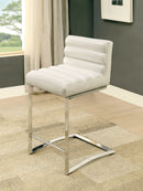 LIVADA II Chrome/White Counter Ht. Chair, White (2/CTN)