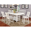 Kaliyah Antique White 6 Pc. Dining Table Set w/ Bench