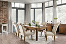Sania I Rustic Oak 6 Pc. Dining Table Set w/ Bench