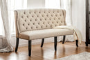 SANIA I Antique Black, Ivory 3-Seater Love Seat Bench, Ivory