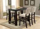 SANIA II Antique Black, Ivory 5 Pc. Bar Table Set w/ Wingback Chairs