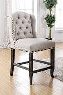 SANIA III Antique Black/Beige Counter Ht. Wingback Chair (2/CTN)