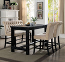 Sania III Antique Black, Ivory 4 Pc. Counter Ht. Table Set w/ Bench