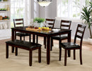 GLORIA Brown Cherry 6 Pc. Dining Table Set, Brown Cherry