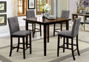 Charlene Walnut/Gray 5 Pc. Counter Ht. Table Set, Walnut
