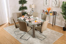 Walkerville I Champagne/Chrome Dining Table, Champagne