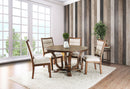 Isabelle Antique Oak/Beige Round Dining Table