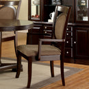 Evelyn Dark Walnut/Beige Arm Chair (2/CTN)