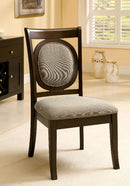 Evelyn Dark Walnut/Beige Side Chair (2/CTN)