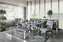 Mandy Gray/Chrome 6 Pc. Dining Table Set w/ Bench
