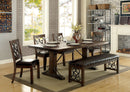 PAULINA Rustic Walnut, Espresso 6 Pc. Dining Table Set w/ Bench