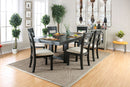 THOMASTON I Wire-Brushed Black Dining Table