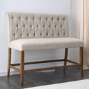 Sania III Beige/Rustic Oak Counter Ht. Bench