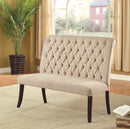 Mashall Ivory Love Seat Bench, Ivory