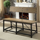 Kirstin Rustic Oak/Black Bench