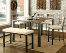 JAZLYN II Weathered Oak 6 Pc. Dining Table Set w/ Bench