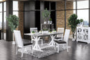 Kathleen Gray, White 7 Pc. Dining Table Set