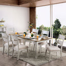 Bridgid Antique White/Oak Dining Table