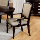 Harrington Dark Walnut/Tan Arm Chair (2/CTN)