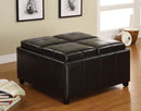 Elvina Espresso Tray Top Storage Ottoman