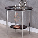 Azaria Espresso/Chrome End Table