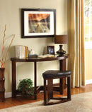 Crystal Cove II Dark Walnut Half-Oval Sofa Table w/ Stool