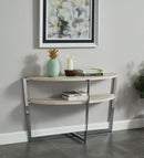 Madisyn White/Chrome Sofa Table