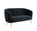 Dionne Black Love Seat, Black