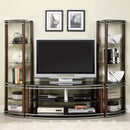 Silver Creek Brown/Silver TV Console + 2 Pier Shelves