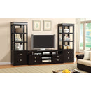 TOLLAND Black 66" TV Console + 2 Pier Cabinets