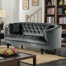Manuela Dark Gray Love Seat, Gray