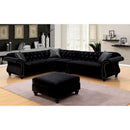 JOLANDA II Black Sectional + 1 Right Side Chair, Black