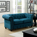 STANFORD Dark Teal Love Seat, Dark Teal Fabric