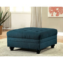 Stanford II Dark Teal Ottoman, Teal Fabric