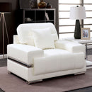 ZIBAK White/Chrome Chair, White