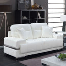 ZIBAK White/Chrome Love Seat, White