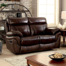 KINSLEY Brown Love Seat w/ 2 Recliners