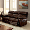 KINSLEY Brown Sofa w/ 2 Recliners