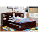 PEARLAND Dark Walnut Full Bed w/ 2 Book Cases