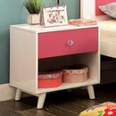 ALIVIA White/Pink Night Stand