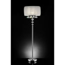 Chloe White/Chrome Floor Lamp, Hanging Crystal