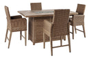 Beachcroft Signature Design 5-Piece Outdoor Bar Table Set image