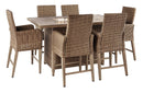 Beachcroft Signature Design 7-Piece Outdoor Bar Table Set image