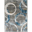 Develi Gray/Blue 5' X 7' Area Rug