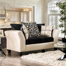 Kaelyn Ivory/Black Love Seat